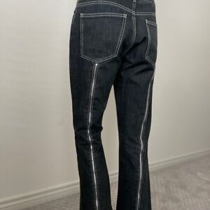 DKNY Black Boot Cut Jeans with Contrast Stitching